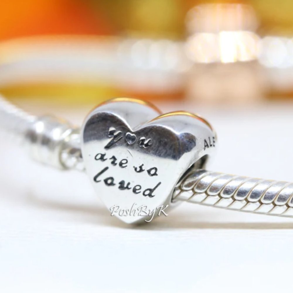 Pandora You Are So Loved Heart Charm Silver ALE S925 Retired Gift Jewelry 791730